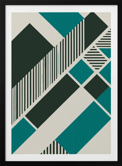 Geometric Teal - Poster / Art Print