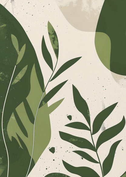 Green Abstract Leaves No 2 - Poster / Art Print