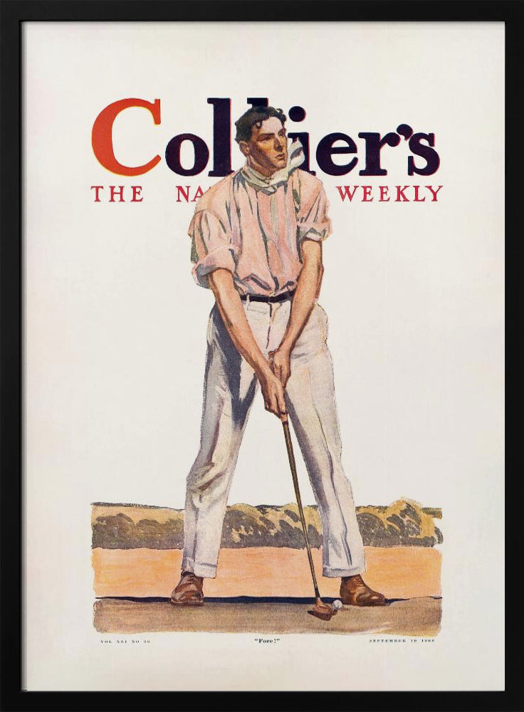 Collier's Golf (1908), Vintage Man - Poster / Art Print