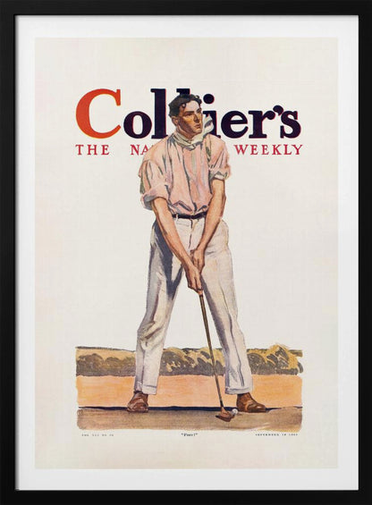 Collier's Golf (1908), Vintage Man - Poster / Art Print
