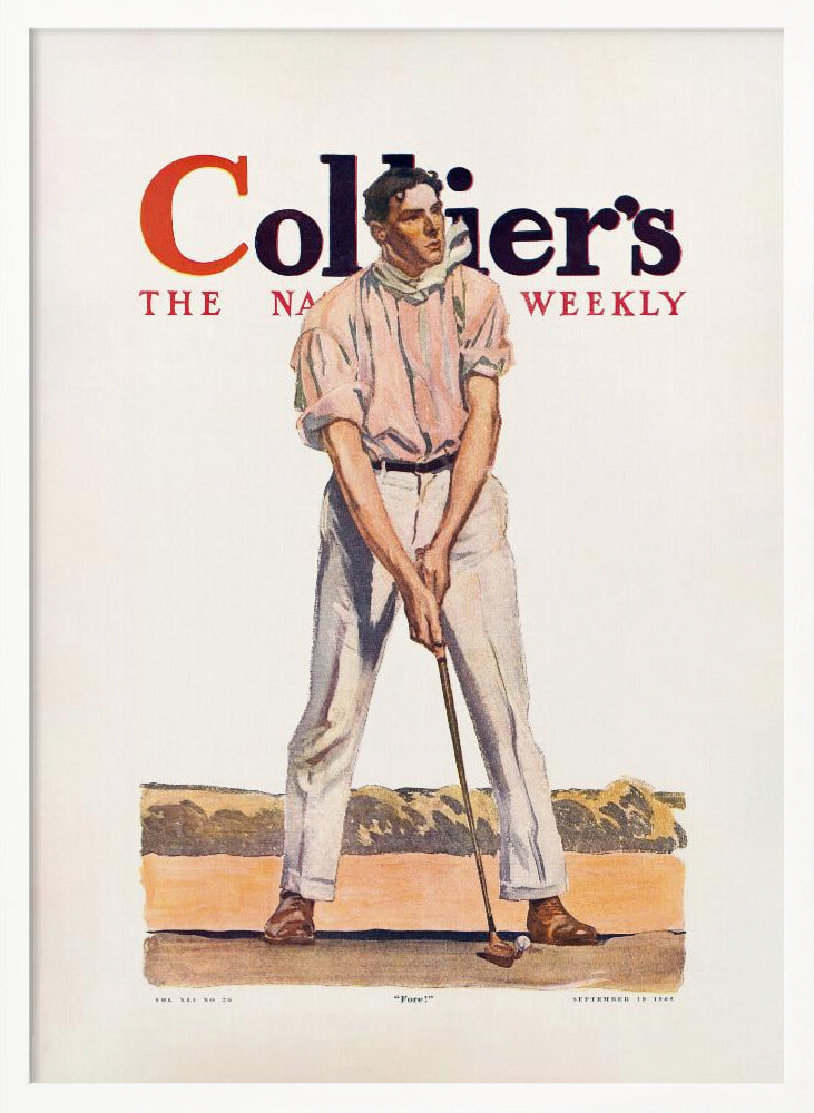 Collier's Golf (1908), Vintage Man - Poster / Art Print