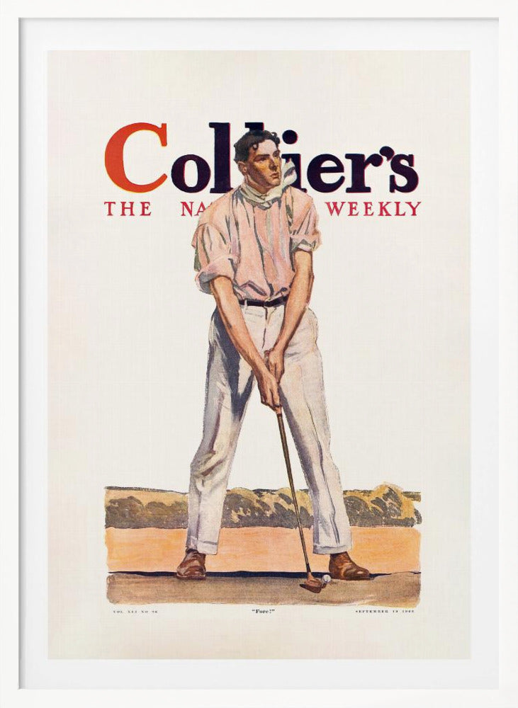Collier's Golf (1908), Vintage Man - Poster / Art Print
