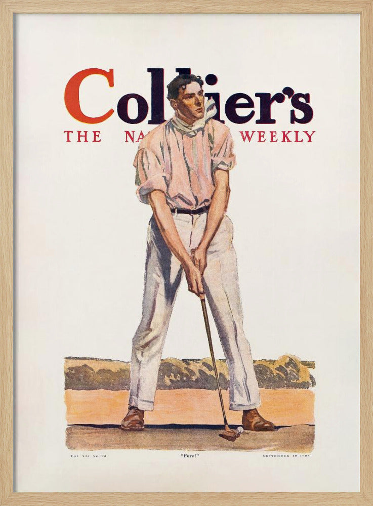 Collier's Golf (1908), Vintage Man - Poster / Art Print