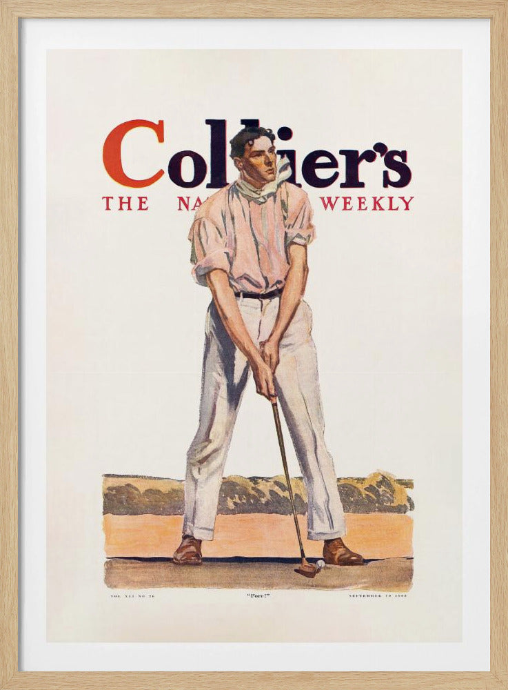 Collier's Golf (1908), Vintage Man - Poster / Art Print
