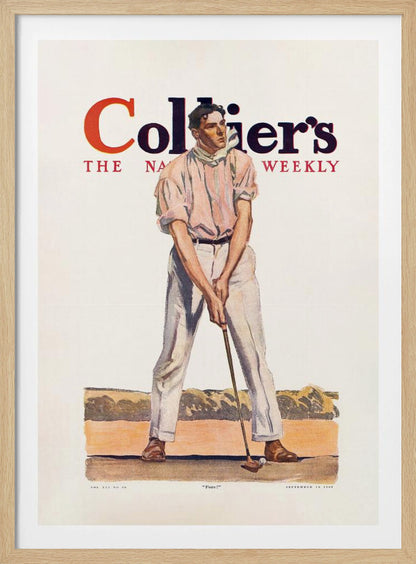 Collier's Golf (1908), Vintage Man - Poster / Art Print