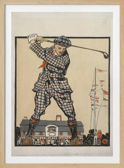Man Swinging Golf Club (1915) - Poster / Art Print