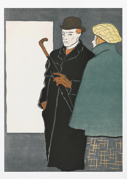 Man With Walking Stick and Woman (1896) - Poster / Art Print