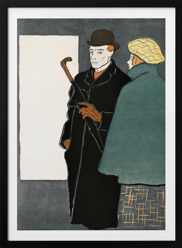 Man With Walking Stick and Woman (1896) - Poster / Art Print