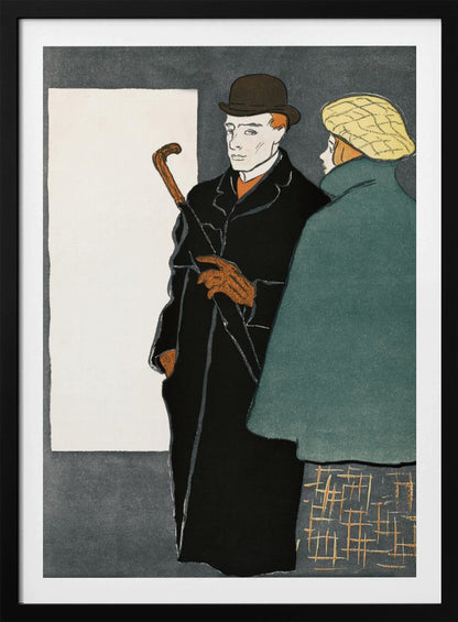 Man With Walking Stick and Woman (1896) - Poster / Art Print
