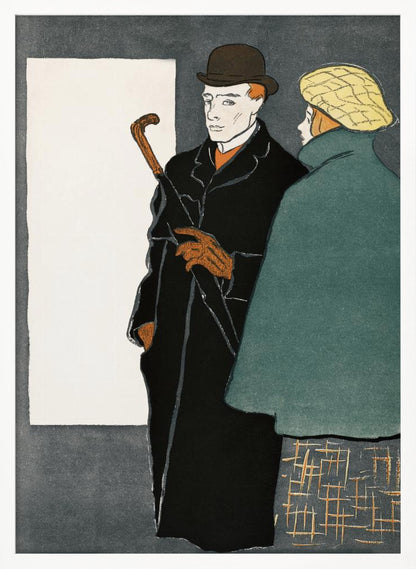Man With Walking Stick and Woman (1896) - Poster / Art Print