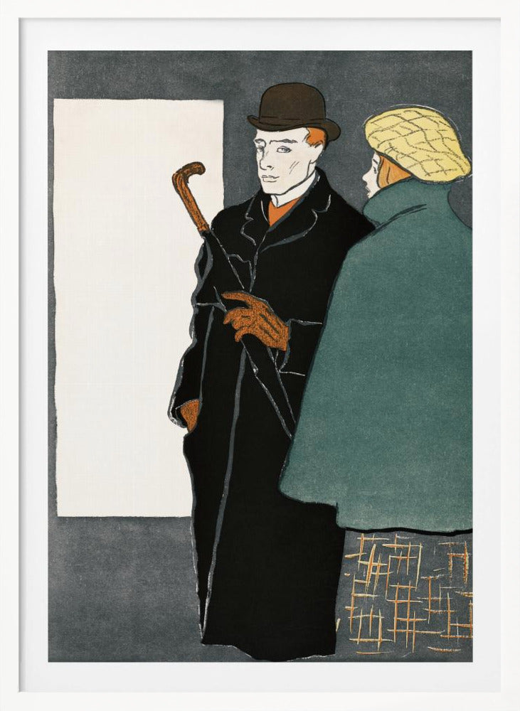 Man With Walking Stick and Woman (1896) - Poster / Art Print