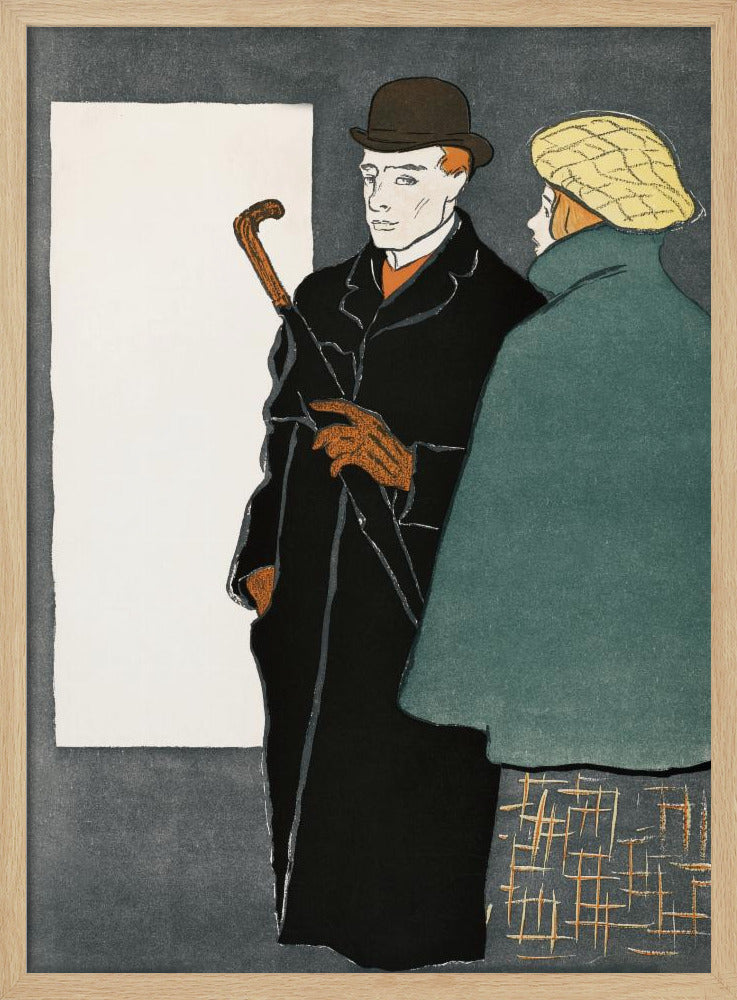 Man With Walking Stick and Woman (1896) - Poster / Art Print