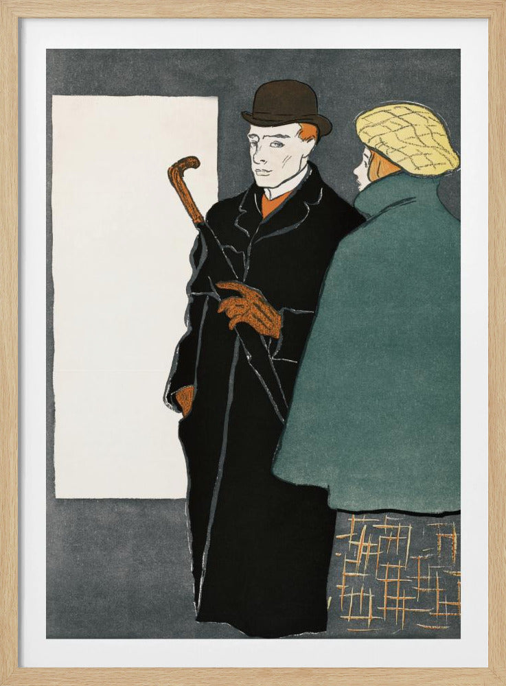 Man With Walking Stick and Woman (1896) - Poster / Art Print