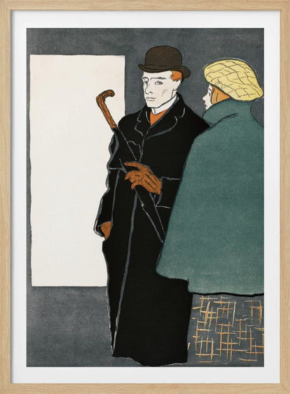 Man With Walking Stick and Woman (1896) - Poster / Art Print