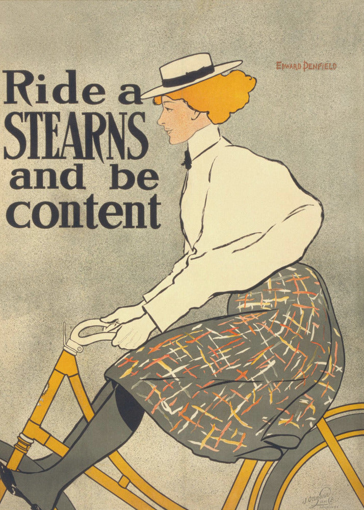 Ride a Stearns and Be Content (1896) - Poster / Art Print