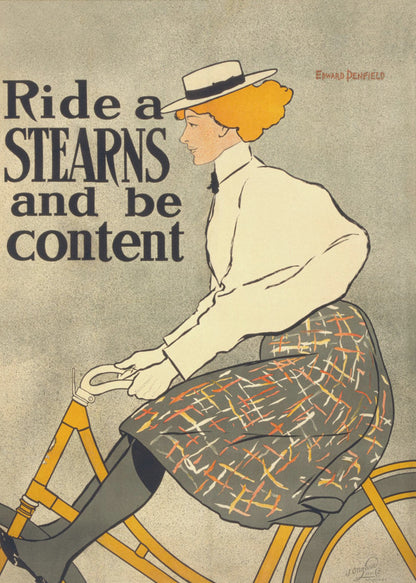 Ride a Stearns and Be Content (1896) - Poster / Art Print