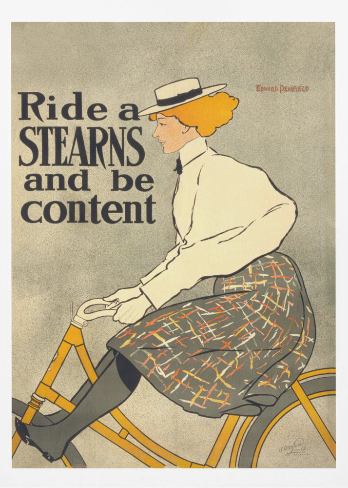Ride a Stearns and Be Content (1896) - Poster / Art Print