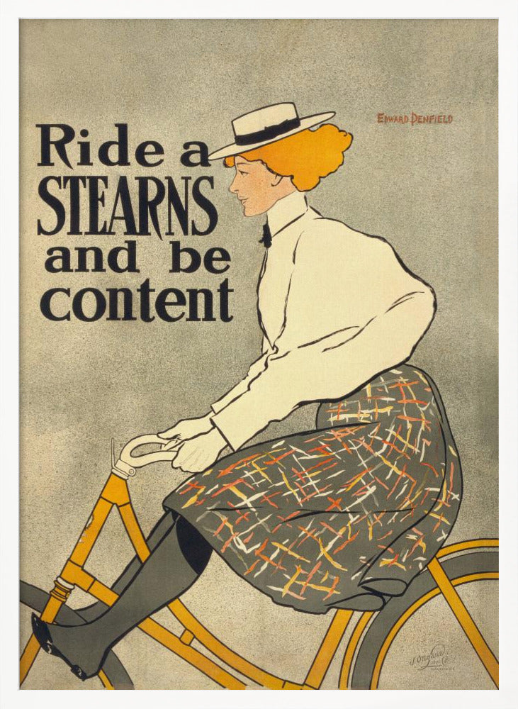 Ride a Stearns and Be Content (1896) - Poster / Art Print