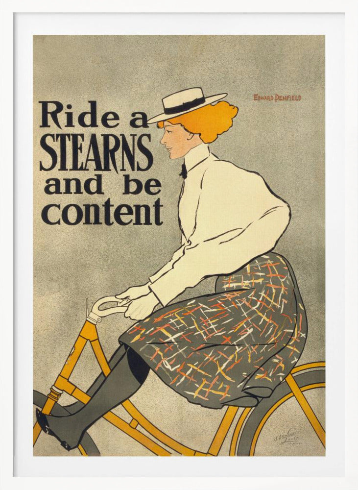 Ride a Stearns and Be Content (1896) - Poster / Art Print