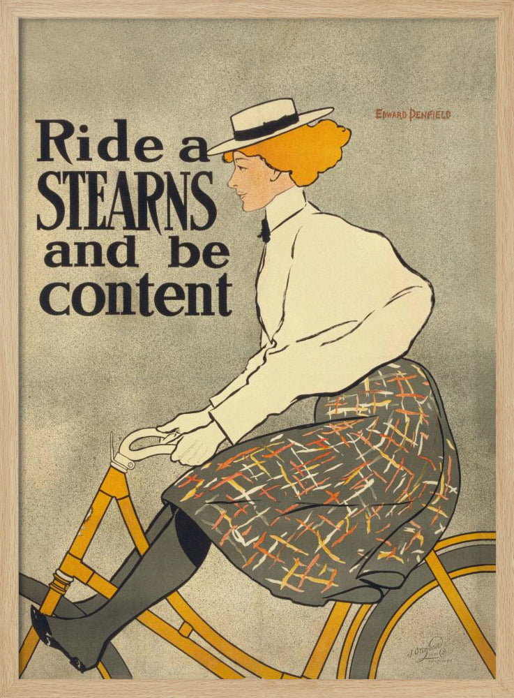 Ride a Stearns and Be Content (1896) - Poster / Art Print