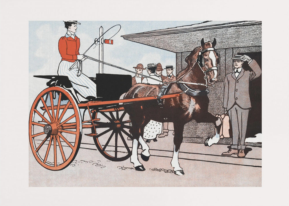 Woman In a Horse Carriage (ca. 1890–1907) - Poster / Art Print