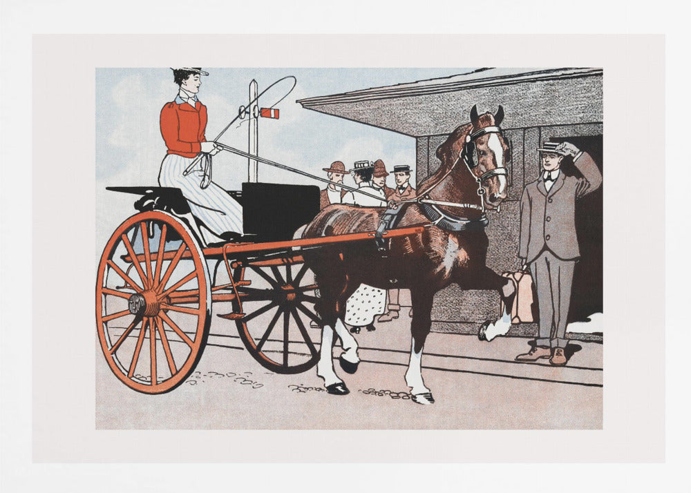 Woman In a Horse Carriage (ca. 1890–1907) - Poster / Art Print