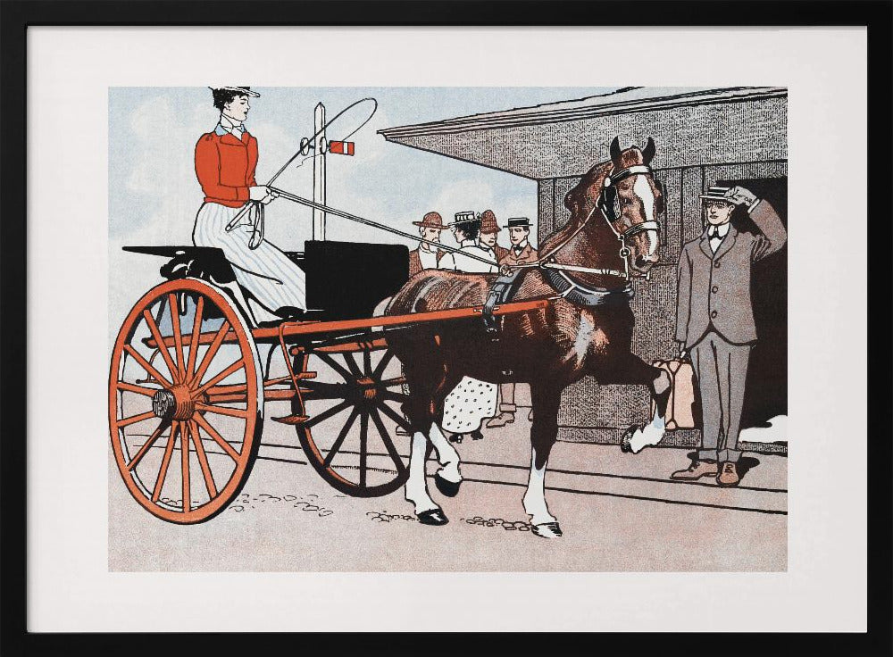 Woman In a Horse Carriage (ca. 1890–1907) - Poster / Art Print