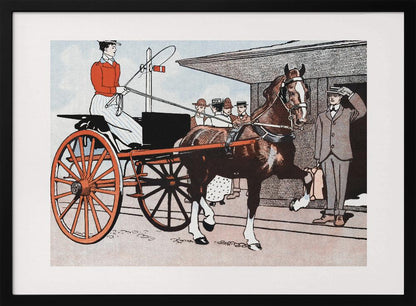 Woman In a Horse Carriage (ca. 1890–1907) - Poster / Art Print
