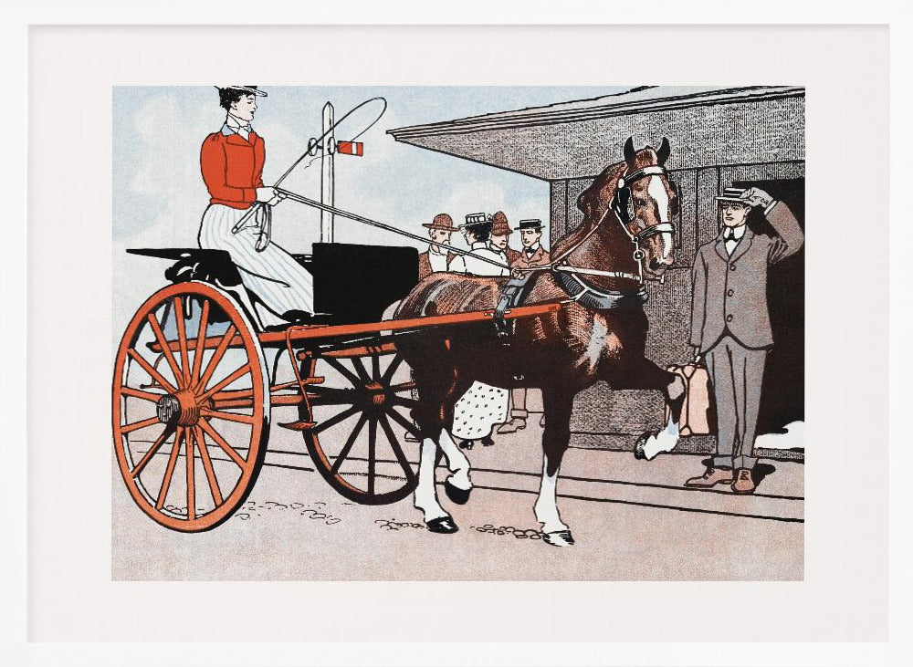 Woman In a Horse Carriage (ca. 1890–1907) - Poster / Art Print