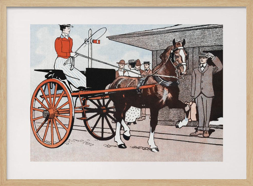 Woman In a Horse Carriage (ca. 1890–1907) - Poster / Art Print