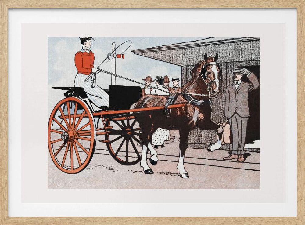 Woman In a Horse Carriage (ca. 1890–1907) - Poster / Art Print