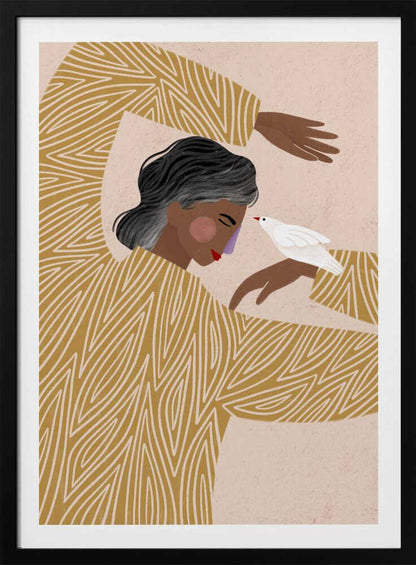 The Woman With a Bird - Poster / Art Print