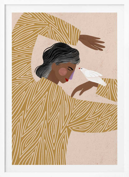 The Woman With a Bird - Poster / Art Print