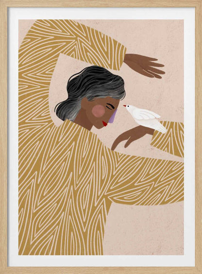 The Woman With a Bird - Poster / Art Print