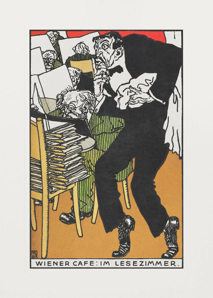 Vienesse Café  In the Reading Room - Poster / Art Print