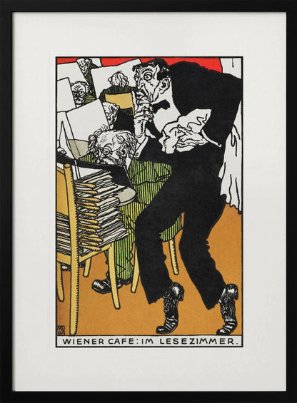Vienesse Café  In the Reading Room - Poster / Art Print