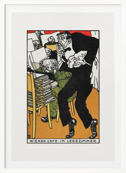 Vienesse Café  In the Reading Room - Poster / Art Print
