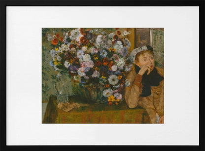 A Woman Seated Beside a Vase of Flowers No.2 - Poster / Art Print