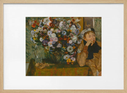 A Woman Seated Beside a Vase of Flowers No.2 - Poster / Art Print