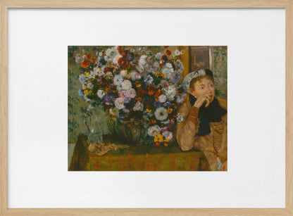 A Woman Seated Beside a Vase of Flowers No.2 - Poster / Art Print