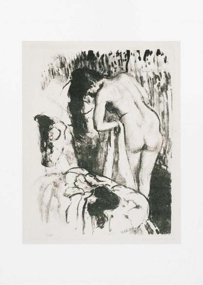 Nude Woman Standing, Drying Herself - Poster / Art Print