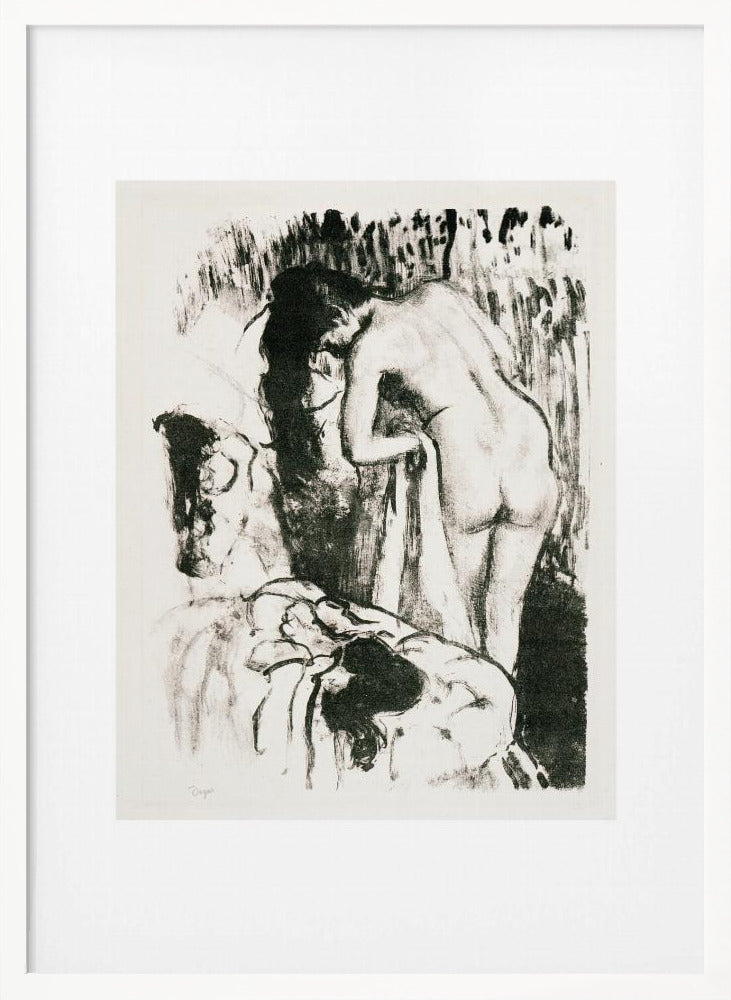 Nude Woman Standing, Drying Herself - Poster / Art Print