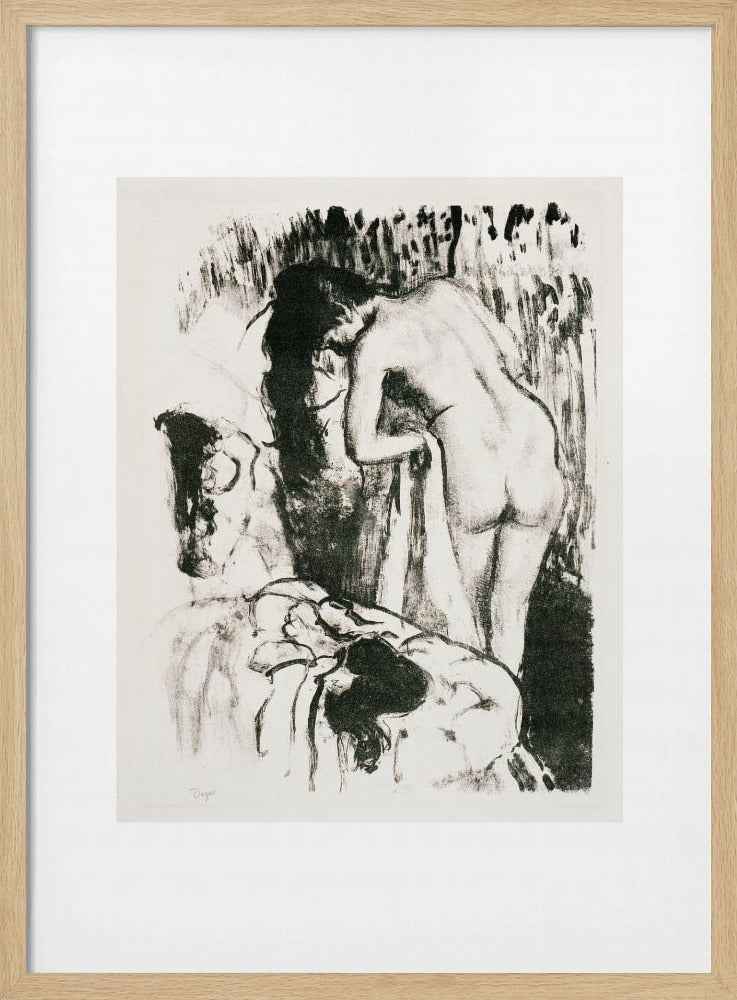 Nude Woman Standing, Drying Herself - Poster / Art Print
