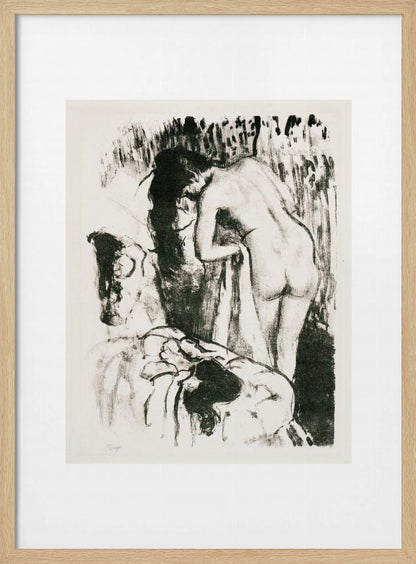 Nude Woman Standing, Drying Herself - Poster / Art Print