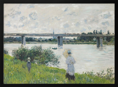 Claude Monet's the Promenade With the Railroad Bridge, Argenteuil (1874) - Poster / Art Print