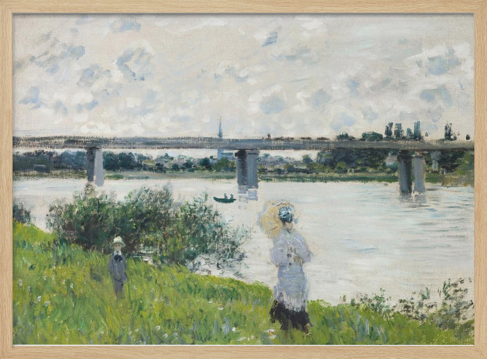 Claude Monet's the Promenade With the Railroad Bridge, Argenteuil (1874) - Poster / Art Print
