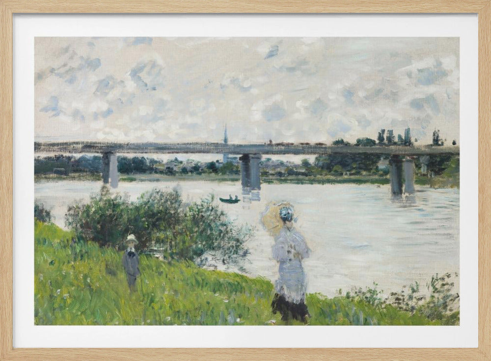 Claude Monet's the Promenade With the Railroad Bridge, Argenteuil (1874) - Poster / Art Print