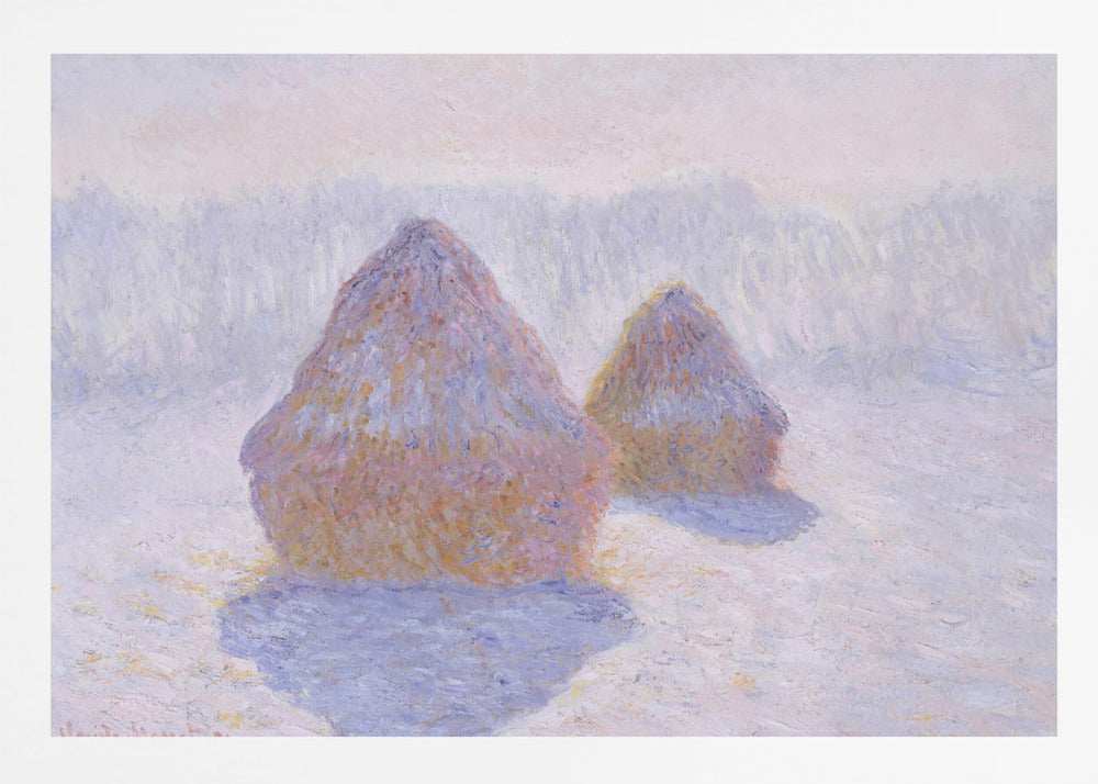 Haystacks (effect of Snow and Sun) (1891) By Claude Monet - Poster / Art Print