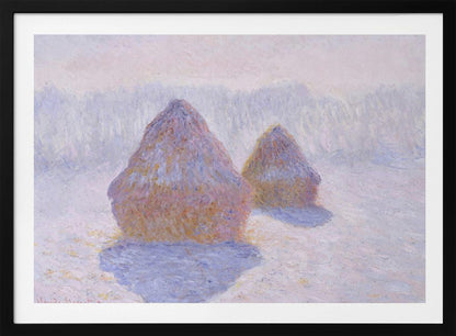 Haystacks (effect of Snow and Sun) (1891) By Claude Monet - Poster / Art Print