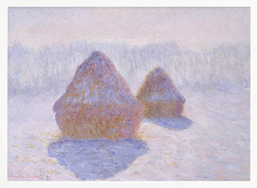 Haystacks (effect of Snow and Sun) (1891) By Claude Monet - Poster / Art Print